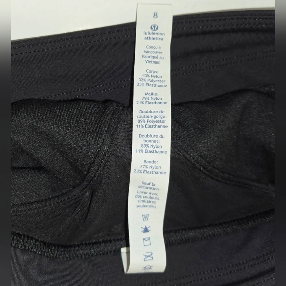 Lululemon Train Times Sports Bra in Dark Heathered Grey Black Size 8 NWT - Picture 6 of 8